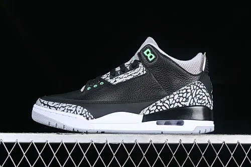 All categories Air Jordan Jordan series basketball shoes Air Jordan 3 foreign trade version Air Jordan 3 "Green Glow" AJ3 Joe 3 black green CT8532-031